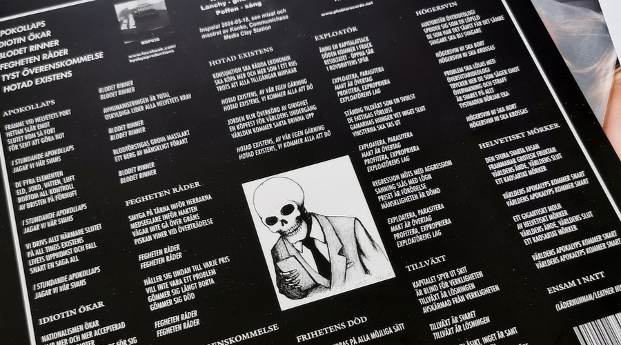 A closeup shot of the back of the cover
